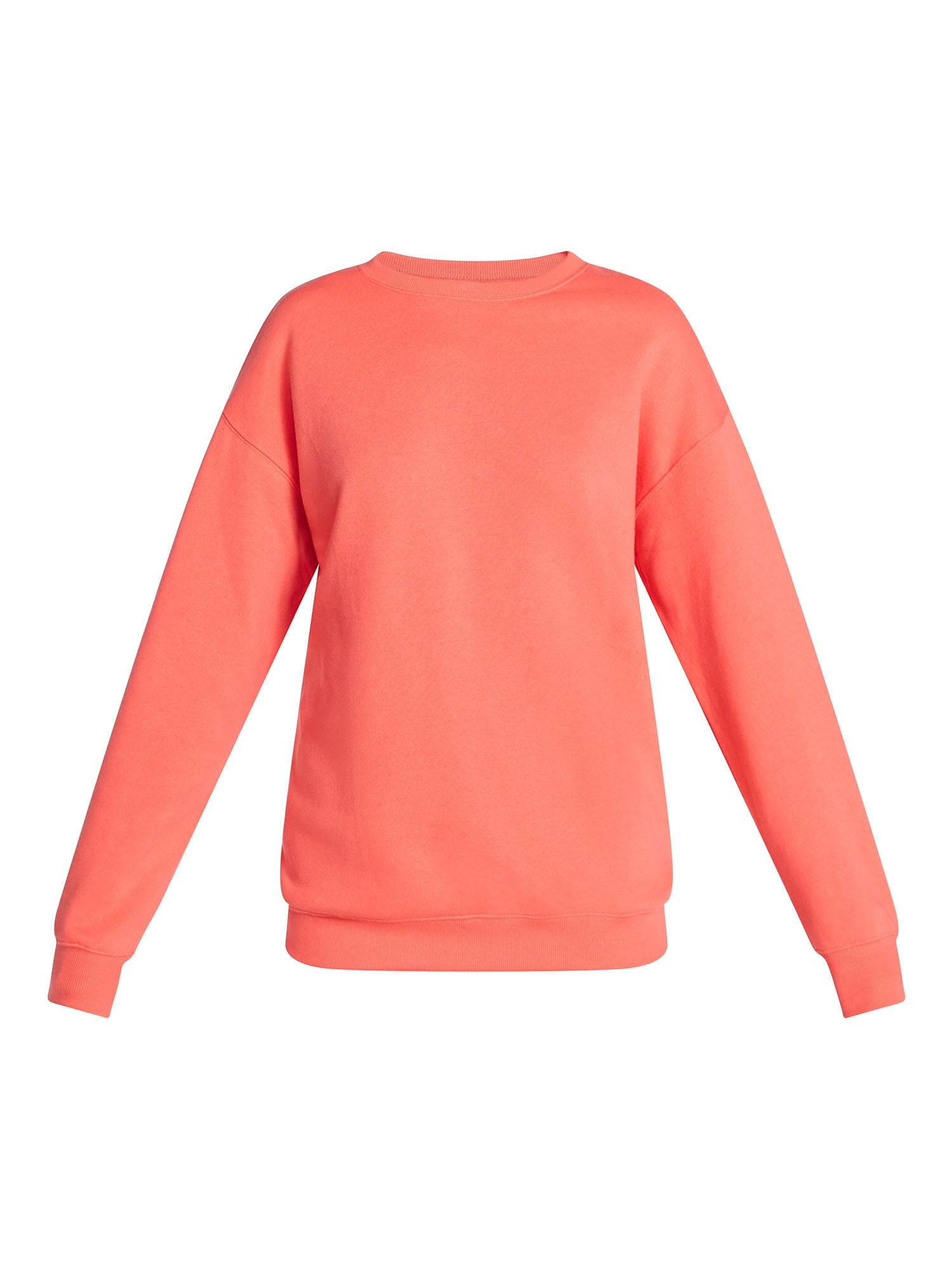 No Boundaries Oversized Fleece Sweatshirt with Long Sleeves, Women's Sizes XXS-4X