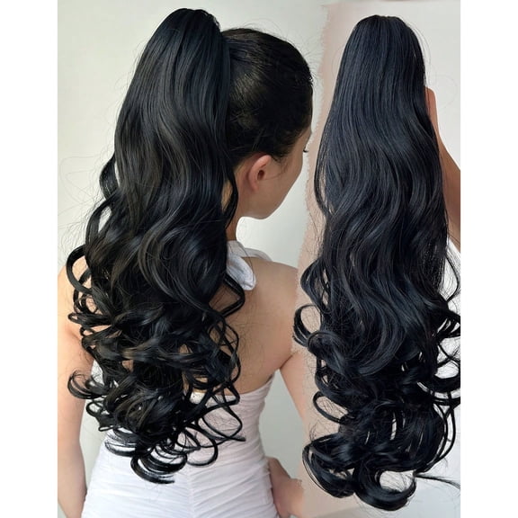 Two Wear Styling Wavy Hair Extensions Synthetic Fake Hair Clip In The Ponytail Wig Daily Curls The Ponytail