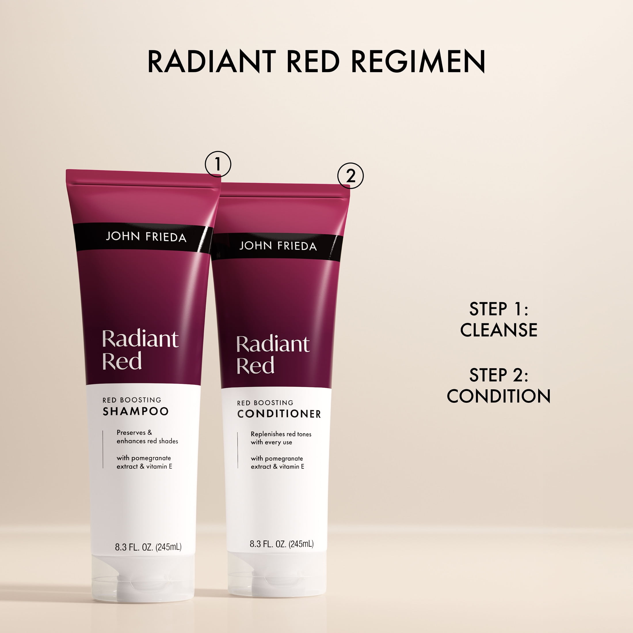 John Frieda Radiant Red Red Boosting Shampoo for Vibrant Color, 8.3 fl oz