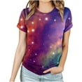 thumbnail image 3 of GUZYING Graphic Tees for Women Tank Tops for Women Fashion Women's Starry Print Casual Fashion Short Sleeve Tops Blouse(Purple,3XL), 3 of 6