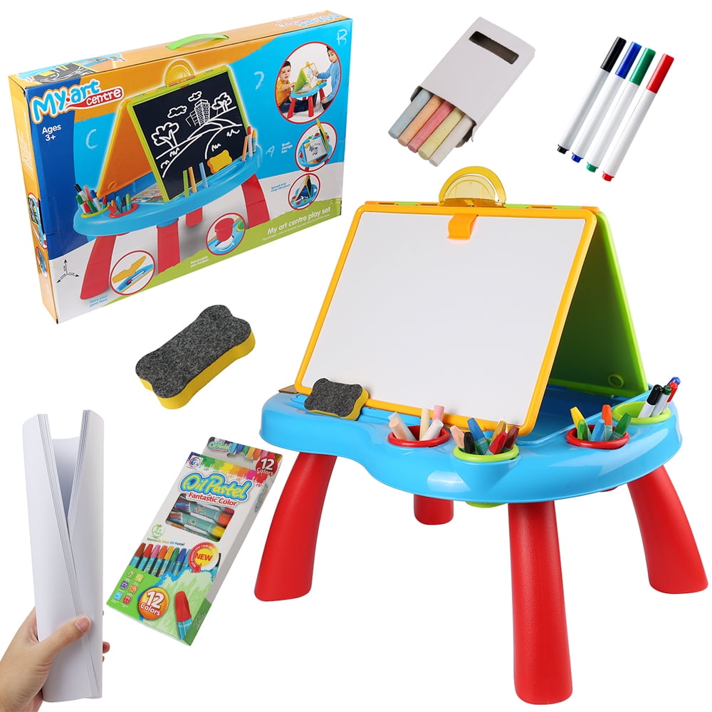 Double Sided Whiteboard Chalkboard Painting Easel for Kids