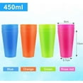 thumbnail image 4 of 12 Pack Multicolor Reusable Cups,Restaurant-Style Beverage Drinking Glasses,17.5 Ounce Plastic Drinking Beverage Tumblers,Unbreakable Plastic Cups,Durable BPA Free Cups for Christmas, 4 of 6