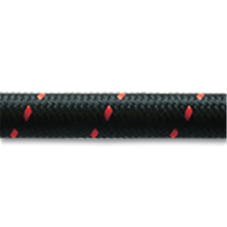 Vibrant -6 AN Two-Tone Black/Red Nylon Braided Flex Hose (10 foot roll) main image 1