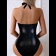 thumbnail image 4 of Body de una Pieza para Mujer con Estampado de Piel de Serpiente, Ideal para Festivales, Bailes y Fiestas. Negro L, 4 of 9