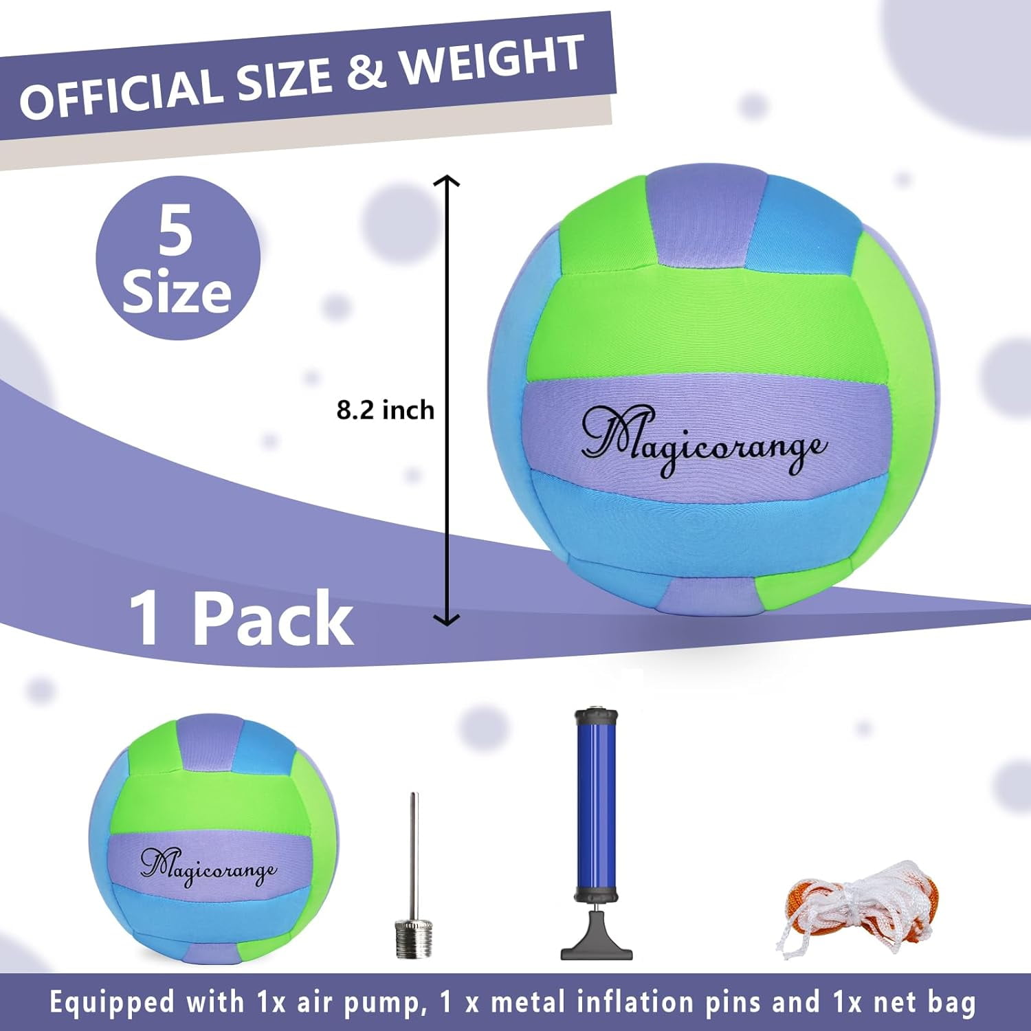 Magicorange Soft Volleyball Indoor, Official Size 5 Training Volleyball for Beginners