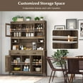 thumbnail image 6 of Costway Kitchen Pantry Cabinet with Microwave Countertop Double Glass Doors 2 Drawers, 6 of 10