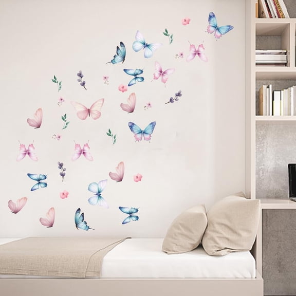 1set Butterfly Wall Stickers Boho Style Butterfly Wall Decal Animal Wall Art Decor Colorful Window Sticker Art Decorations Decor for Classroom Preschool Living Room Playing Room Bedroom
