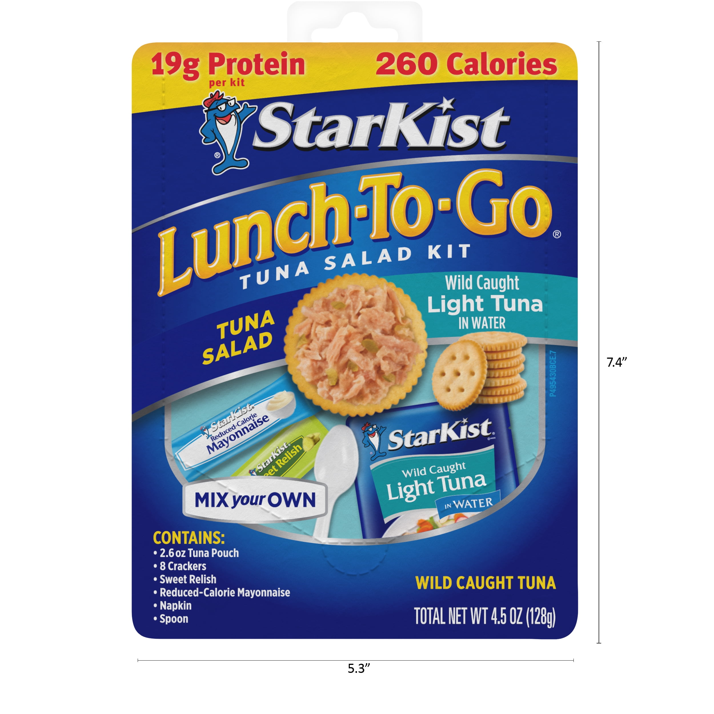 (4 pack) StarKist Lunch-To-Go Mix Your Own Ready-To-Eat Tuna Salad Kit, 4.5 oz Box