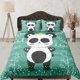 thumbnail image 1 of Panda feliz lindo juego de funda nórdica colorido cubrecama, ropa de cama infantil con, 1 of 4