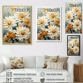 thumbnail image 4 of Designart "Blue Blooms Of Zinnias III" Zinnias Floater Framed Wall Art Living Room, 4 of 5