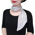 thumbnail image 2 of Fewfanhot Small Ear Socket Scarf Solid Color Silk Scarf Hair Head Breathable Lightweight for Women Gift Packed, 2 of 4