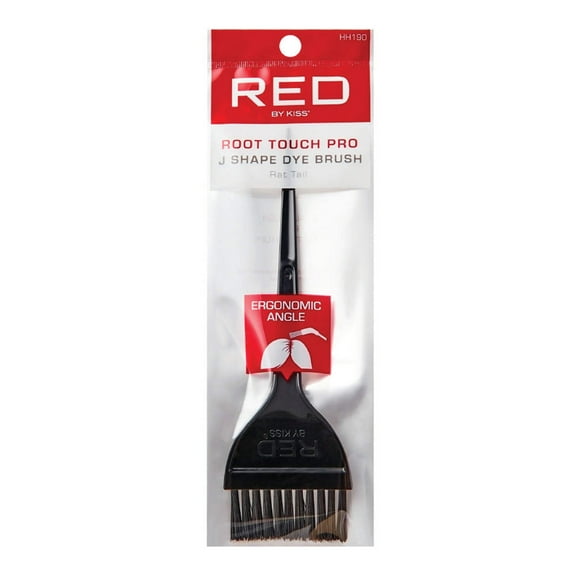 RED by Kiss Professional J Shape Hair Dye Brush, Precision Root Touch-Up, Ergonomic Angle Hair Coloring Tools, Easy Scoop & Section, Detailed Application (Rat Tail Set)