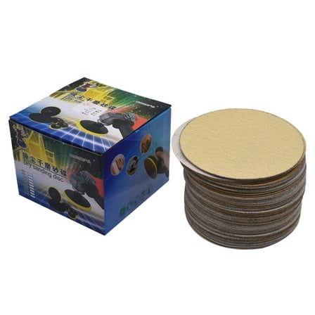 waltyotur 100Pcs 6" 80 Grit NO-Hole Hook Loop Pad Sanding Disc Flocking Sandpaper