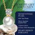 thumbnail image 5 of MomentWish 14k Gold Plated Pearl Necklace for Women，1 Carat Round Cut Moissanite Heart Pendant 925 Sterling Silver, 5 of 8
