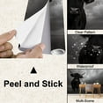 thumbnail image 4 of Peel and Stick Wallpaper Canvas Black White Texas Freedom Highland Cow Wild Animal Cattle Longhorn Modern Art Wall Mural Decor Self Adhesive and Removable 100in x 144in, 4 of 7