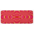 thumbnail image 1 of Spires Kitchen Mat, Digital Pop Art Produced Expanding Shady Lines and Nested Shape Design Print, Plush Decorative Kitchen Mat with Non Slip Backing, 47" X 19", Red Yellow, by Ambesonne, 1 of 1