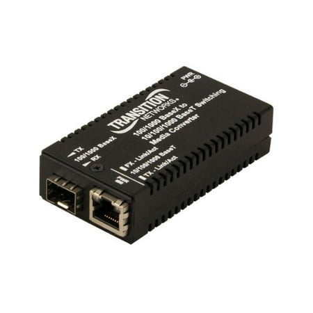UPC: 0648177038657 | Transition Networks M/GE-PSW-SFP-01-NA Mini 10/100/1000 Bridging Media Converter