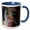 Blue/White, variant on 3drose, Greece, Epirus, Moni Tsoukas Monastery, Fresco of Saint George, 11oz Two-tone Green Mug