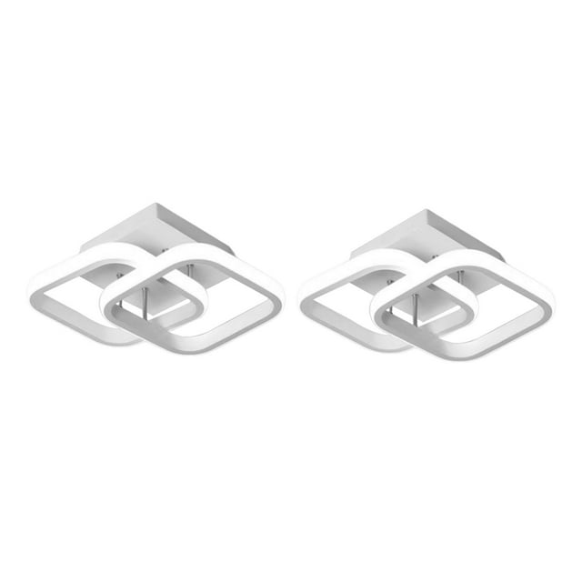 TISHITA 2x LED Ceiling Light, Modern Ceiling Light Fixture, Ceiling Lamp for Kitchen, Bedroom, Laundry, Living Room, Hallway, Loft, Apartment - White White Li
