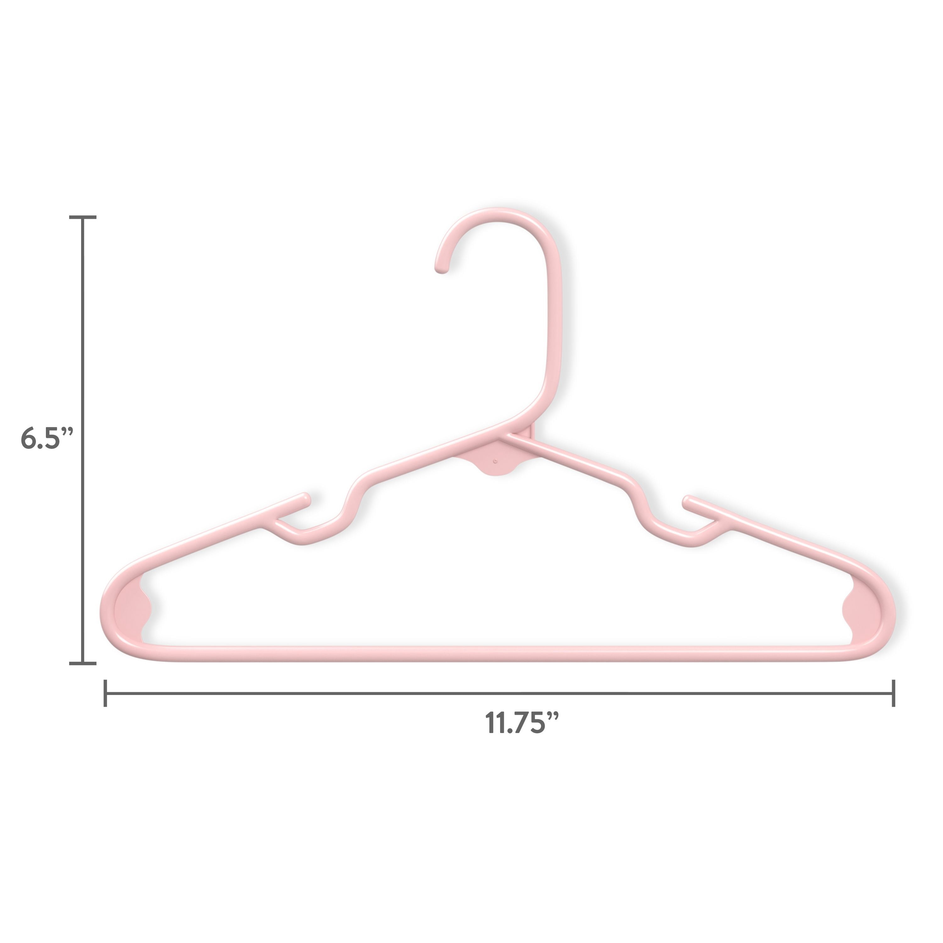 Mainstays Kids Pink Plastic Childrens Clothing Hangers, 10 Pack