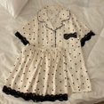 thumbnail image 2 of Pijamas finos de seda de hielo de alta gama de Corea para verano, cárdigans estampados, ropa de casa, ropa de estar a la moda, pijamas de seda para mujeres jóvenes., 2 of 6