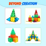 Magnetic Tiles 100 PCS , Educational Magnet BuildingToys, Magnet Puzzles Stacking Blocks for Boys Girls