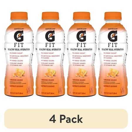 (4 pack) Gatorade Fit Tangerine Orange Sports Drink, 16.9 fl oz, 1 Count Bottle