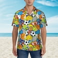 thumbnail image 5 of Uemuo Various Balls Printed Regular Fit Short Sleeve Casual Hawaiian Shirt for Men,Aloha shirt,Tropical shirt,Floral print shirt,Vacation Beach shirt-Small, 5 of 9