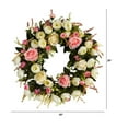 thumbnail image 2 of Nearly Natural Plastic All Occasion Rose Artificial Wreath, 20" (Multicolor), 2 of 4