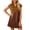 Brown, variant on Women’s Suede Mini Dress Fall Cap Sleeve V-Neck Faux Leather Dress Brown 2XL