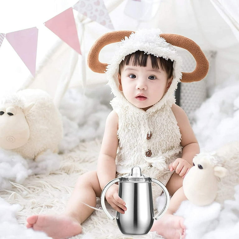 1PC Stainless Steel Water Cup Kid Sippy Cup Baby Drinking Cup Kids