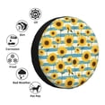 thumbnail image 3 of Balery White Blue Striped Sunflower Cubiertas para Neumáticos - Protector Resistente para Neumáticos de Camioneta, SUV, Remolque, Camper y RV-17 inch, 3 of 5