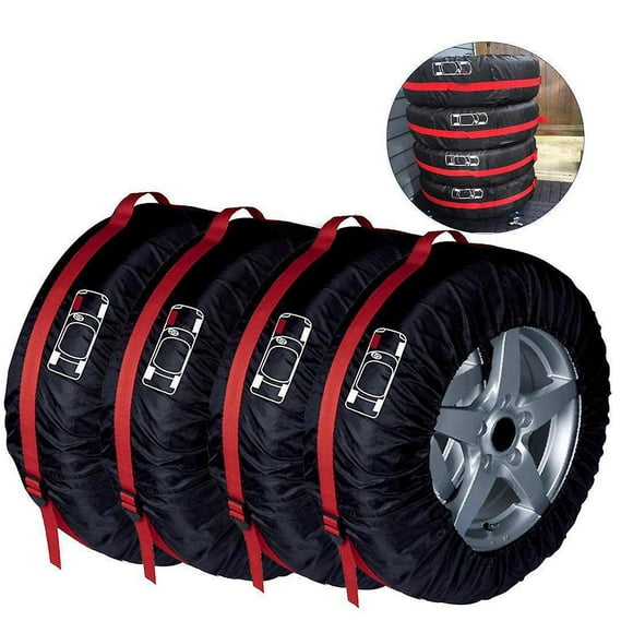 2pcs Car Tire Protector Cover, Universal Spare Tire Cover, Oxford Cloth Dust Cover, Car Tire Storage Bag Size S: 13 - 18 Inches
