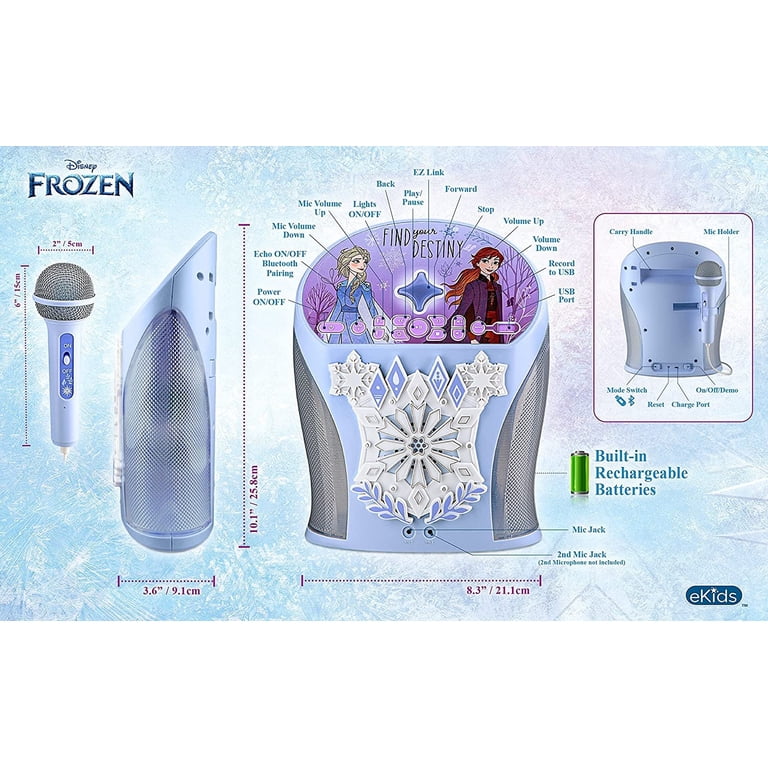eKids Elsa Singing Kid System - Disney Frozen Karaoke Machine with