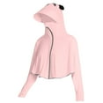 thumbnail image 5 of Bovxnpu Boys Girls Tops Lightweight Long Sleeve Zip Up Hoodie Jacket, Girls Thin Zip-Up Hoodie Sun Protection Jacket Hooded Shirt Pockets Running Outdoor Free Size, 5 of 7