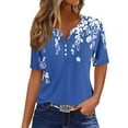 thumbnail image 2 of Womens Tops Plus Size Short Sleeves Round Neck Printed Casual T Shirts Blouse Sales or, 2 of 5