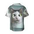 thumbnail image 2 of Disketp Men's Hawaiian Funny Cat Print Shirts Button Down Holiday Beach Shirts-X-Large, 2 of 7