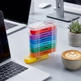 thumbnail image 5 of Weekly Pill Organizer Rainbow Stackable Plastic Portable for Daily Travel Use, 5 of 9