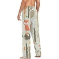 thumbnail image 5 of Men's Pajama Pants with Pockets Sleepwear Lounge Pants Stretch Casual Bear Fox Forest Animals, 5 of 6