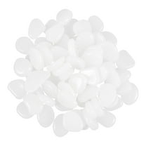 OUNONA 100Pcs White Round Polished Stones for Effect 1.2X1.2X0.4In