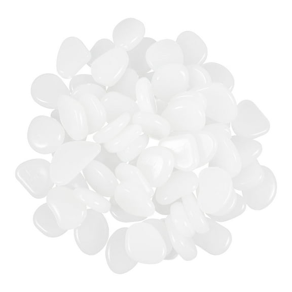 OUNONA 100Pcs White Round Polished Stones for Effect 1.2X1.2X0.4In