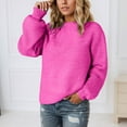 thumbnail image 2 of Arlun Sweaters for Women Fall 2025 Crew Neck Lantern Sleeve Casual Oversized Pullovers Long Sleeve Comfortable Loose Solid Color Knit Winter Warm Tops RD1 XS, 2 of 5