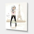 thumbnail image 3 of Designart ' Cute Girl By The Tour Paris Eiffel Tower ' Children's Art Canvas Wall Art Print, 3 of 4