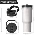 thumbnail image 4 of Modern 30oz Handheld Travel Tumbler with Handle – Double Wall Stainless Steel Insulated Cup, Flip Straw Lid, Leak-Proof & BPA-Free for Hot and Cold Drinks – Durable Coffee & Juice Mug White, 4 of 7