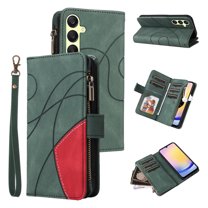 Flip Case for Samsung Galaxy A25 5G, PU Leather 2 Color Assorted Kickstand Function Shockproof Wallet Cover for Samsung Galaxy A25 5G