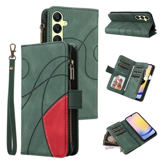 Flip Case for Samsung Galaxy A25 5G, PU Leather 2 Color Assorted Kickstand Function Shockproof Wallet Cover for Samsung Galaxy A25 5G