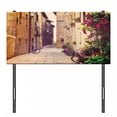 thumbnail image 3 of Cityscape Headboard, Street in Pienza Tuscany Italy with Hanging Basket Plants Flowers Bicycles Picture, Upholstered Decorative Metal Bed Headboard with Memory Foam, Twin Size, Red Green, by Ambesonne, 3 of 4