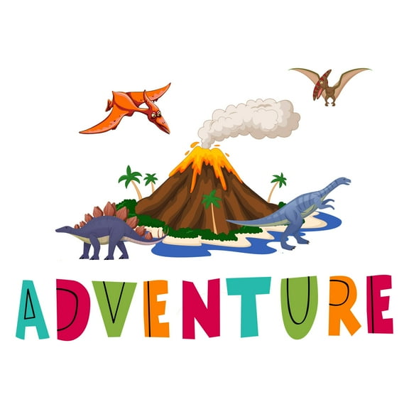 Adventure Volcanic Eruption Molten lava ArtWall Decal Decoration Adventure Joyful Cartoon Cartoon Animals Decorating Ideas for Child's Bedroom Size: 10 In(W) x 7 In(H)