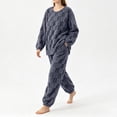 thumbnail image 4 of CAZOFW Womens Pajama Sets,Flannel Checkered Long Sleeve Top and Pants Set Soft Cozy Sleepwear Free Size, 4 of 8