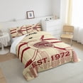 thumbnail image 3 of Ice Hockey Comforter Twin Size, Sports Bedding Set,Gamer Competition Comforter Sets,Ball Game Duvet Insert with 1 Pillowcase Soft,Beige Red, 3 of 7